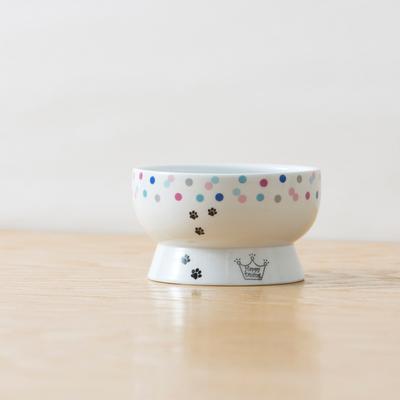 Show full view: Necoichi Ceramic Elevated Cat Water Bowl, Colorful Dots, 12.2-oz slide 6 of 10
