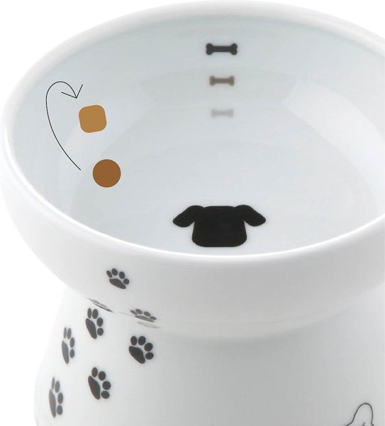 Necoichi Ceramic Elevated Dog Food Bowl, 1.5-cup