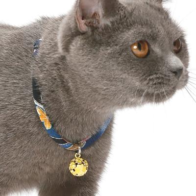 Show full view: Necoichi Chirimen Clover Breakaway Cat Collar with Bell, Navy, 8.2 to 13.7-in neck, 2/5-in wide slide 6 of 8