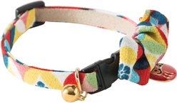 Necoichi Chirimen Daruma Charm Breakaway Cat Collar with Bell, Red, 8.2 to 13.7-in neck, 2/5-in wide slide 2 of 7