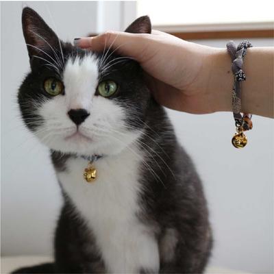 Show full view: Necoichi Chirimen Fireworks Breakaway Cat Collar with Bell, Gray, 8.2 to 13.7-in neck, 2/5-in wide slide 7 of 9