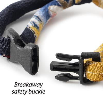Show full view: Necoichi Chirimen Fireworks Breakaway Cat Collar with Bell, Midnight Blue, 8.2 to 13.7-in neck, 2/5-in wide slide 3 of 10