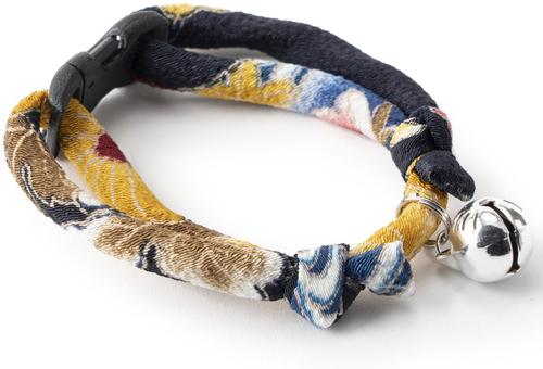 Show full view: Necoichi Chirimen Fireworks Breakaway Cat Collar with Bell, Midnight Blue, 8.2 to 13.7-in neck, 2/5-in wide slide 8 of 10