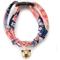Show in main carousel: Necoichi Chirimen Fireworks Breakaway Cat Collar with Bell, Navy, 8.2 to 13.7-in neck, 2/5-in wide slide 1 of 9