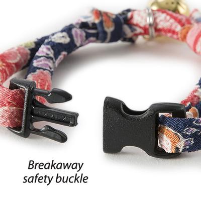 Show full view: Necoichi Chirimen Fireworks Breakaway Cat Collar with Bell, Navy, 8.2 to 13.7-in neck, 2/5-in wide slide 2 of 9