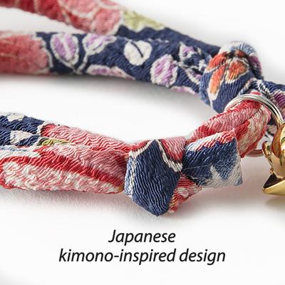 Show full view: Necoichi Chirimen Fireworks Breakaway Cat Collar with Bell, Navy, 8.2 to 13.7-in neck, 2/5-in wide slide 3 of 9