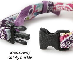 Necoichi Chirimen Fireworks Breakaway Cat Collar with Bell, Purple, 8.2 to 13.7-in neck, 2/5-in wide slide 2 of 7