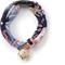 Show in main carousel: Necoichi Chirimen Plum Blossom Breakaway Cat Collar with Bell, Blue, 8.2 to 13.7-in neck, 2/5-in wide slide 1 of 7