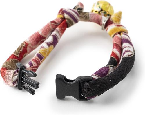 Show full view: Necoichi Chirimen Plum Blossom Breakaway Cat Collar with Bell, Red, 8.2 to 13.7-in neck, 2/5-in wide slide 4 of 11