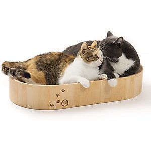 Necoichi Cozy Bowl Capsule Cat Scratcher Toy, Oak
