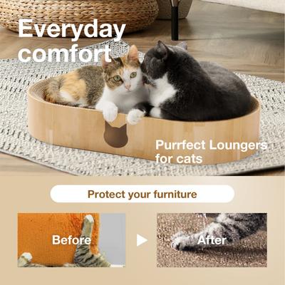 Show full view: Necoichi Cozy Bowl Capsule Cat Scratcher Toy, Oak slide 2 of 7