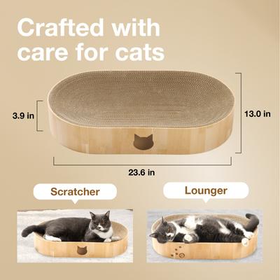 Show full view: Necoichi Cozy Bowl Capsule Cat Scratcher Toy, Oak slide 3 of 7