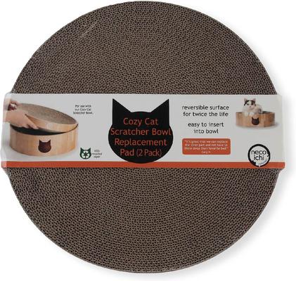 Show full view: Necoichi Cozy Cat Scratcher Bowl Replacement Pad, 2 count, Large, Oak slide 2 of 12
