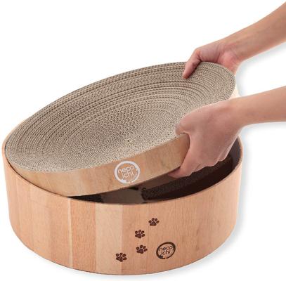 Show full view: Necoichi Cozy Cat Scratcher Bowl Replacement Pad, 2 count, Large, Oak slide 5 of 12