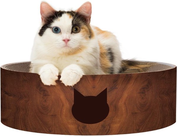 Show full view: Necoichi Cozy Cat Scratcher Bowl Toy, Dark Cherry, Large slide 1 of 9