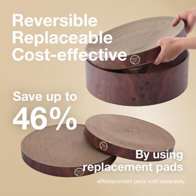 Show full view: Necoichi Cozy Cat Scratcher Bowl Toy, Dark Cherry, Large slide 7 of 10