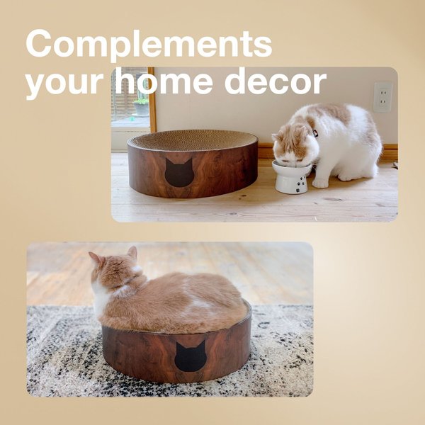 Show full view: Necoichi Cozy Cat Scratcher Bowl Toy, Dark Cherry, Large slide 7 of 9