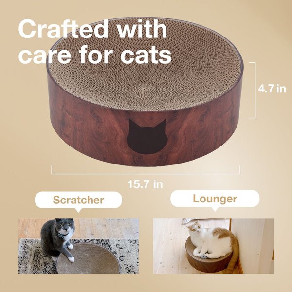 Show full view: Necoichi Cozy Cat Scratcher Bowl Toy, Dark Cherry, Large slide 2 of 9