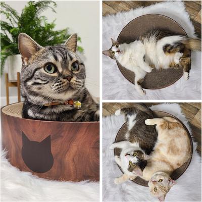 Show full view: Necoichi Cozy Cat Scratcher Bowl Toy, Dark Cherry, X-Large slide 8 of 11