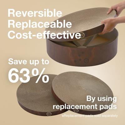 Show full view: Necoichi Cozy Cat Scratcher Bowl Toy, Dark Cherry, X-Large slide 6 of 11