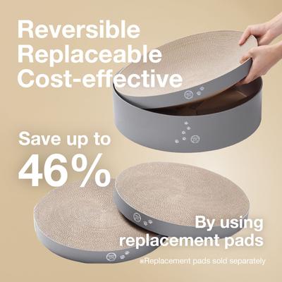 Show full view: Necoichi Cozy Cat Scratcher Bowl Toy, Hologram Gray, X-Large slide 6 of 9