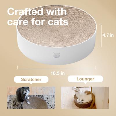 Show full view: Necoichi Cozy Cat Scratcher Bowl Toy, Hologram White, X-Large slide 2 of 9