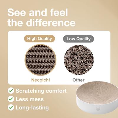 Show full view: Necoichi Cozy Cat Scratcher Bowl Toy, Hologram White, X-Large slide 4 of 9