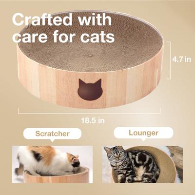 Show full view: Necoichi Cozy Cat Scratcher Bowl Toy, Oak, X-Large slide 2 of 11