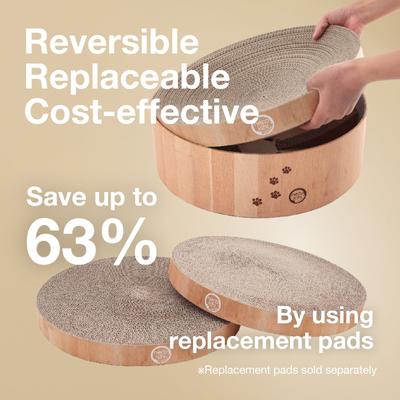 Show full view: Necoichi Cozy Cat Scratcher Bowl Toy, Oak, X-Large slide 6 of 11