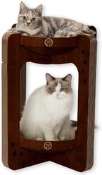 Necoichi Cozy Cat Scratcher Tower Toy, Dark Cherry, Large