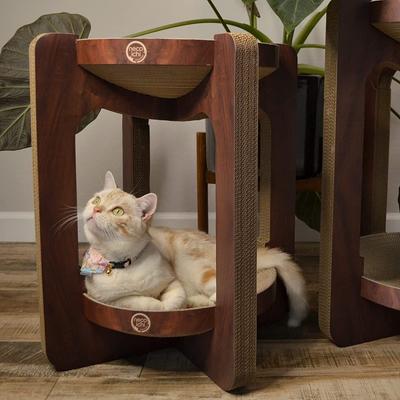 Show full view: Necoichi Cozy Cat Scratcher Tower Toy, Dark Cherry, Large slide 6 of 9