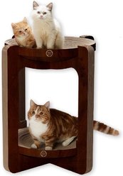 Necoichi Cozy Cat Scratcher Tower Toy, Dark Cherry, X-Large