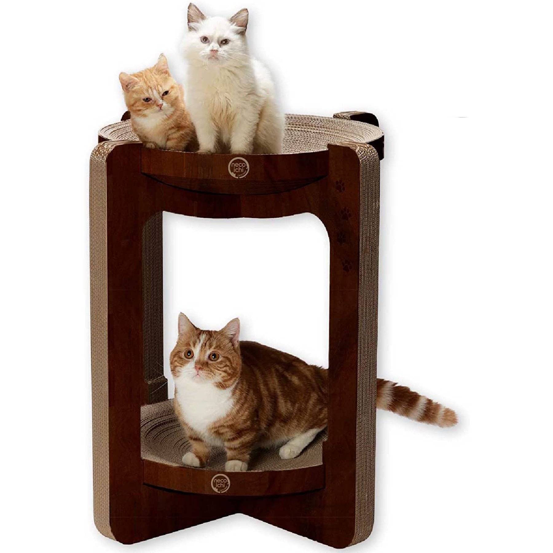 Necoichi Cozy Cat Scratcher Tower Toy, Dark Cherry, X-Large