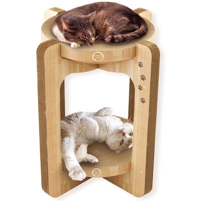 Necoichi Necoichi Cozy Cat Scratcher Tower Toy, Oak, Large