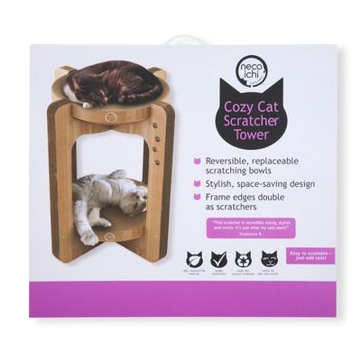 Show full view: Necoichi Cozy Cat Scratcher Tower Toy, Oak, Large slide 2 of 12