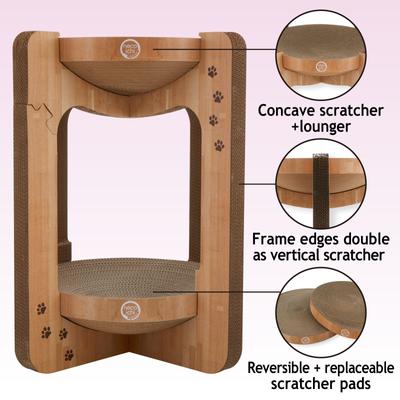 Show full view: Necoichi Cozy Cat Scratcher Tower Toy, Oak, Large slide 3 of 12