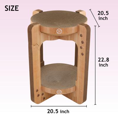 Show full view: Necoichi Cozy Cat Scratcher Tower Toy, Oak, Large slide 5 of 12