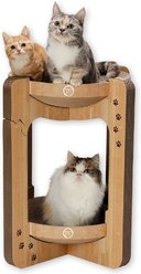 Necoichi Cozy Cat Scratcher Tower Toy, Oak, X-Large