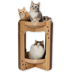 Necoichi Cozy Cat Scratcher Tower Toy, Oak, X-Large