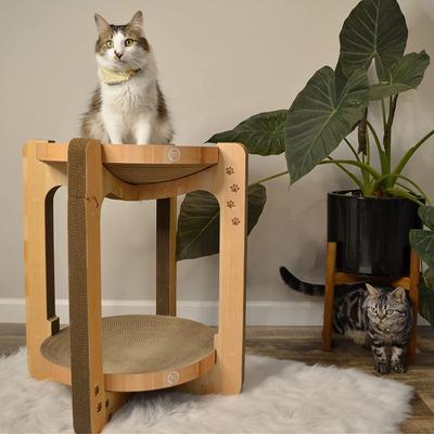 Show full view: Necoichi Cozy Cat Scratcher Tower Toy, Oak, X-Large slide 6 of 10
