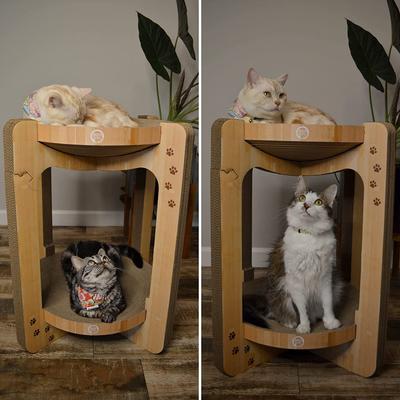 Show full view: Necoichi Cozy Cat Scratcher Tower Toy, Oak, X-Large slide 7 of 10
