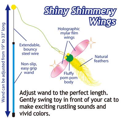 Show full view: Necoichi Crinkly Critters Bouncy Bee Adjustable Cat Wand Toy slide 4 of 11