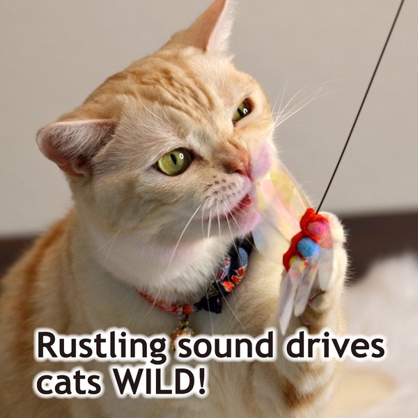 Show full view: Necoichi Crinkly Critters Dancing Dragonfly Trio Cat Wand Toy slide 3 of 11