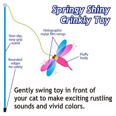 Show full view: Necoichi Crinkly Critters Fancy Flutterfly Cat Wand Toy slide 6 of 12