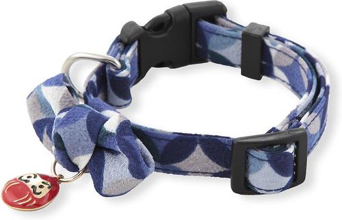 Show full view: Necoichi Daruma Charm Cotton Bow Tie Dog Collar, Medium, Blue slide 5 of 9