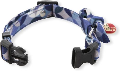 Show full view: Necoichi Daruma Charm Cotton Bow Tie Dog Collar, Medium, Blue slide 6 of 9