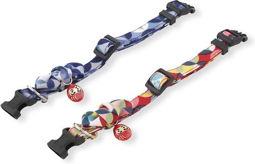 Show full view: Necoichi Daruma Charm Cotton Bow Tie Dog Collar, Medium, Blue slide 7 of 9