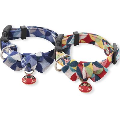 Necoichi Necoichi Daruma Charm Cotton Bow Tie Dog Collar, Medium, Red