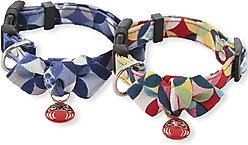 Necoichi Daruma Charm Cotton Bow Tie Dog Collar, Medium, Red slide 2 of 9