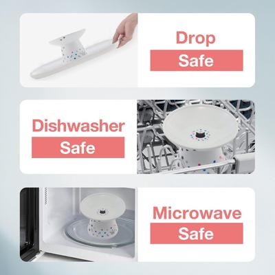 Necoichi Extra Wide Ceramic Elevated Cat Food Bowl, Large, 2 cup